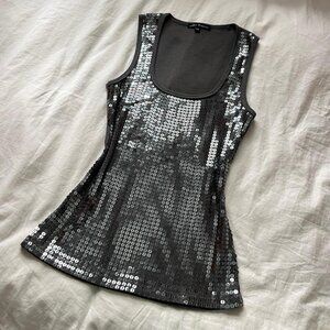 Y2K Grey Sequin Tank Top